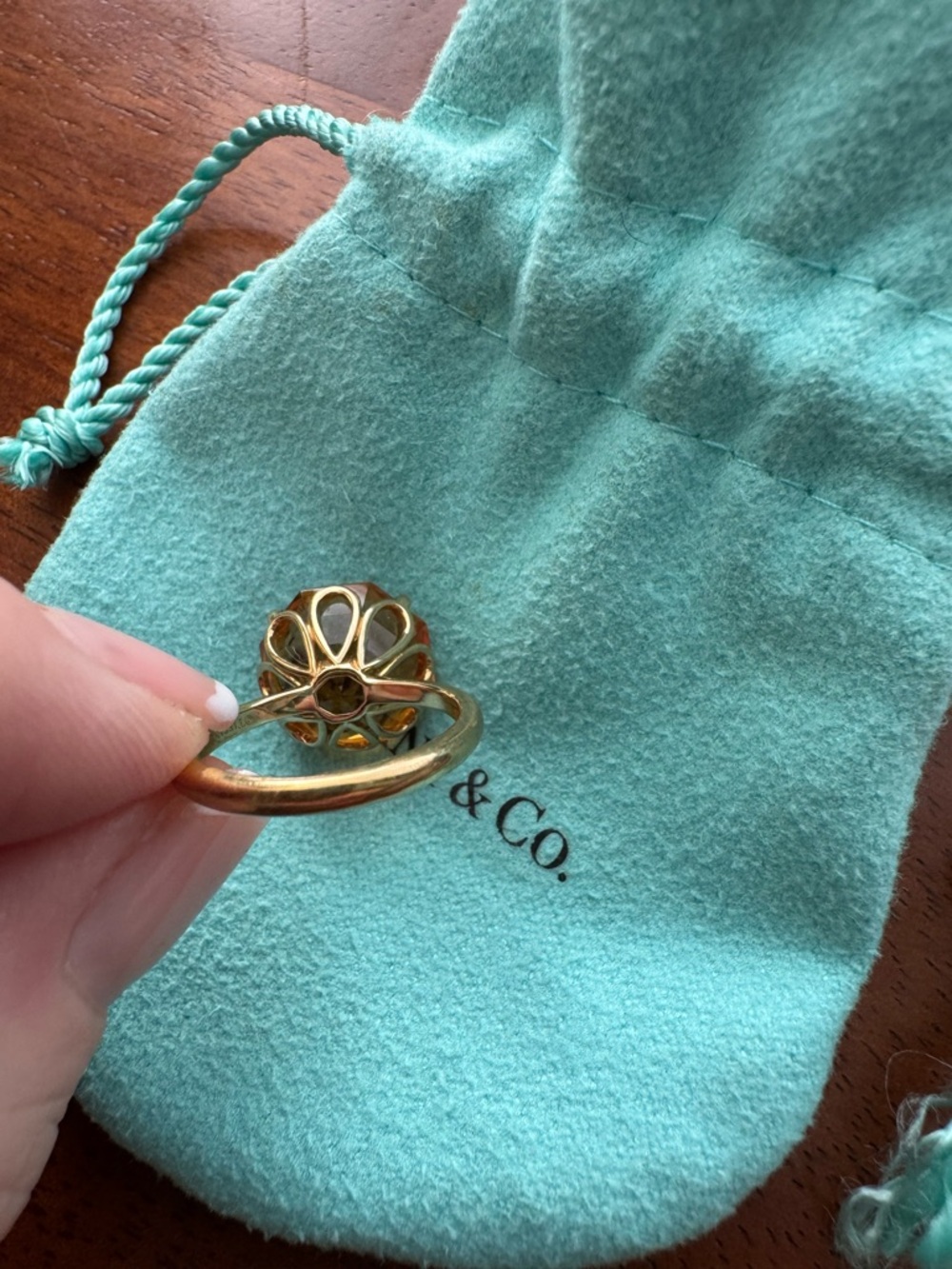 Tiffany & Co Citrine and Yellow Gold Sparkler Ring - Picture 7 of 10